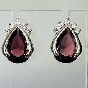 🆕 JUNE Birthstone Purple ALEXANDRITE and clear CZ crystals in 925 silver